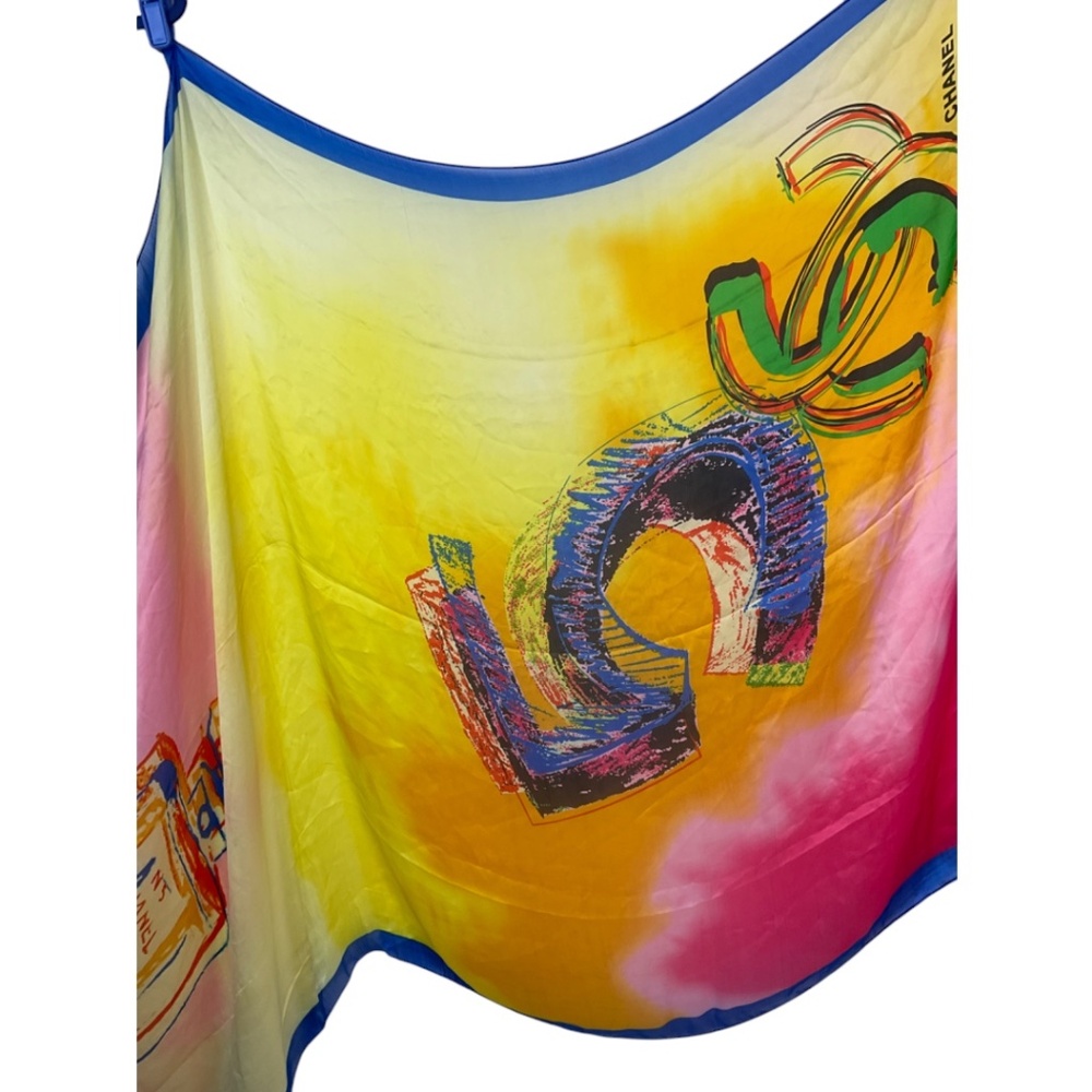 CHANEL Multicolor No.5 Perfume Bottle Silk Scarf - Picture 3 of 15